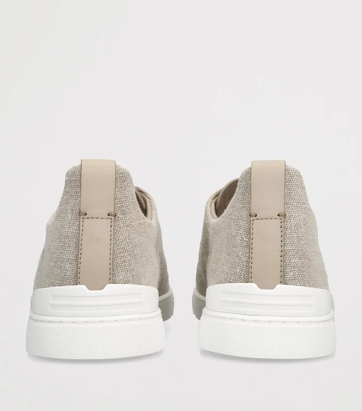 Zegna Cotton-Linen Triple Stitch Sneakers - Image 2