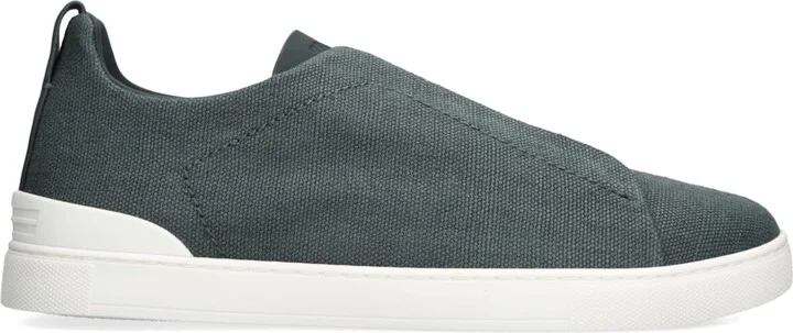 Zegna Cotton-Linen Triple Stitch Sneakers