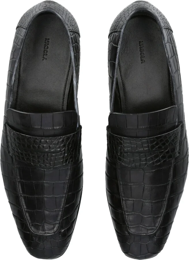 Zegna Crocodile Leather L'Asola Loafers - Image 4