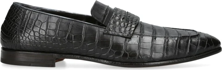 Zegna Crocodile Leather L'Asola Loafers