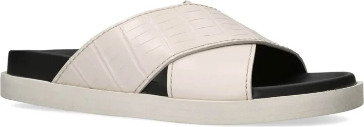Zegna Crocodile Leather Panarea Slides - Image 3