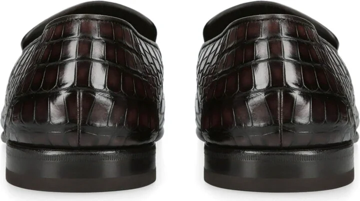 Zegna Crocodile Leather Penny Loafers - Image 2