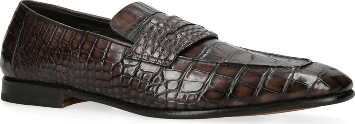 Zegna Crocodile Leather Penny Loafers - Image 3