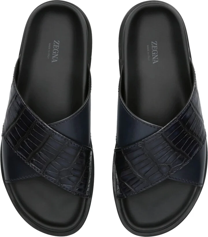 Zegna Crocodile Leather Sandals - Image 4