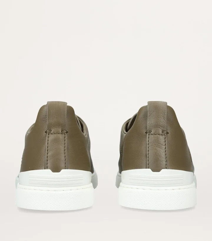 Zegna Crocodile Leather Triple Stitch Secondskin Sneaker - Image 2
