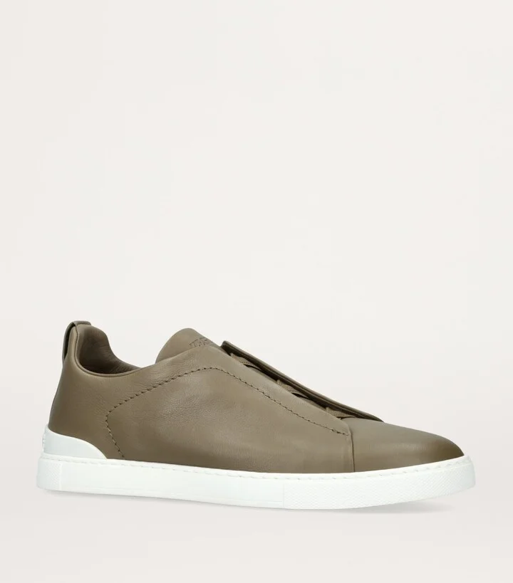 Zegna Crocodile Leather Triple Stitch Secondskin Sneaker - Image 3