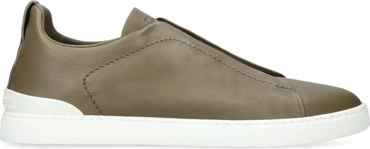 Zegna Crocodile Leather Triple Stitch Secondskin Sneaker