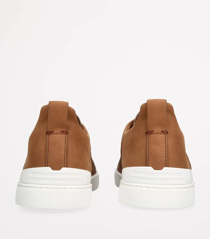 Zegna Crocodile Leather Triple Stitch Secondskin Sneakers - Image 2