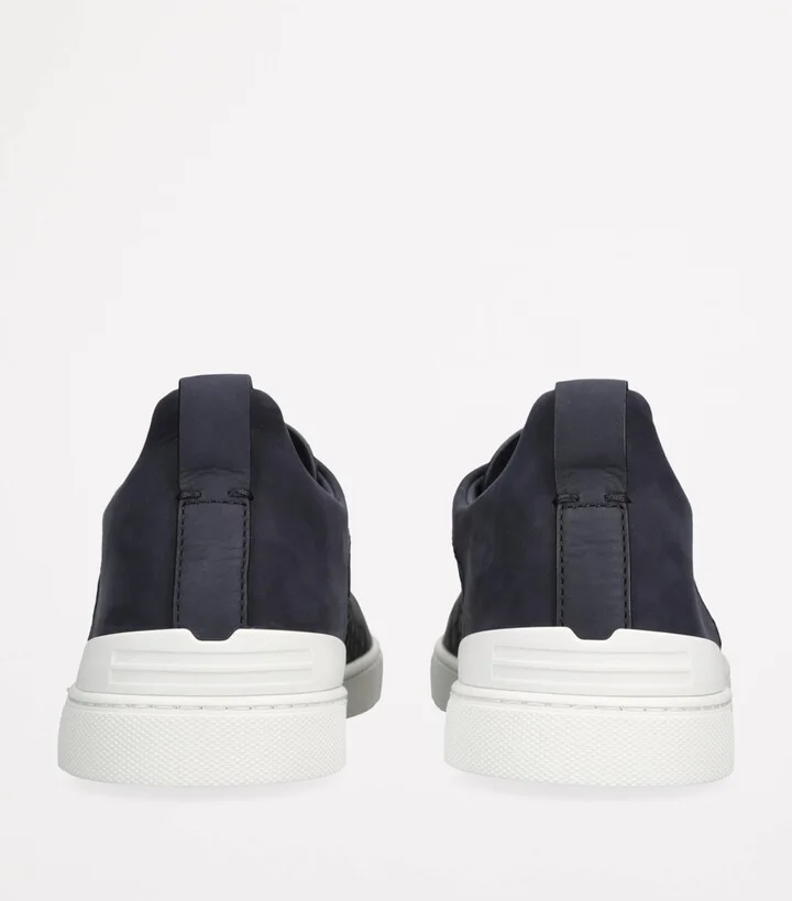 Zegna Crocodile Leather Triple Stitch Secondskin Sneakers - Image 2