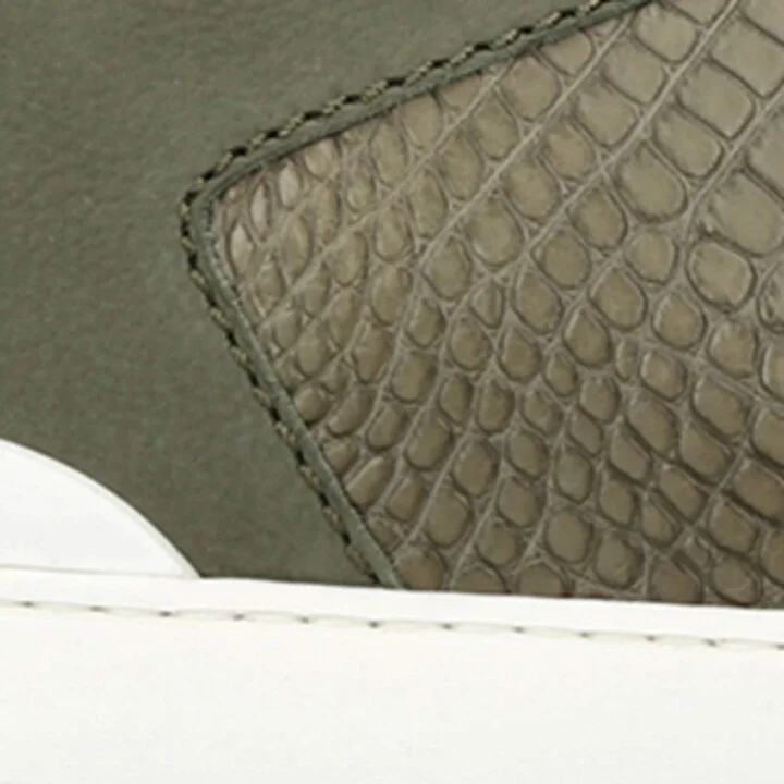 Zegna Crocodile Leather Triple Stitch Secondskin Sneakers - Image 5