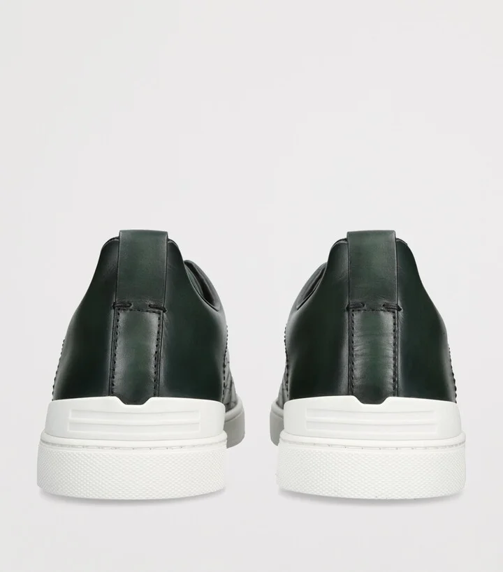 Zegna Crocodile Leather Triple Stitch Sneakers - Image 2