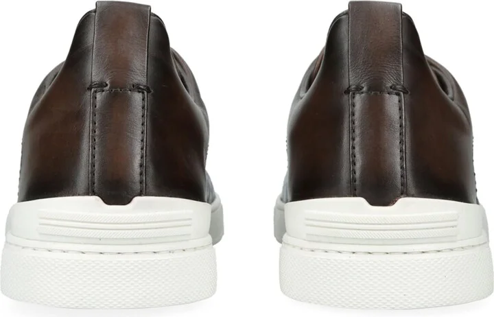 Zegna Crocodile Leather Triple Stitch Sneakers - Image 2