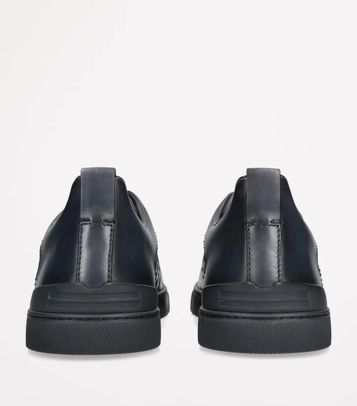 Zegna Crocodile-Panel Triple Stitch Sneakers - Image 2