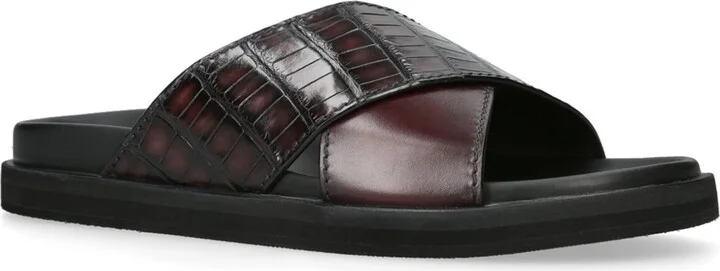 Zegna Crocodile Skin Panarea Sandals - Image 3