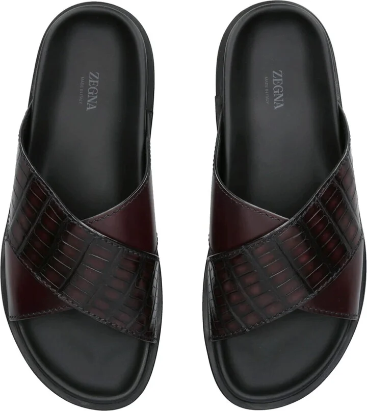 Zegna Crocodile Skin Panarea Sandals - Image 4