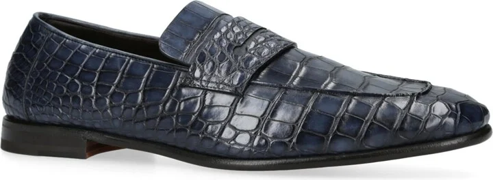 Zegna Crocodile Skin Penny Loafers - Image 3