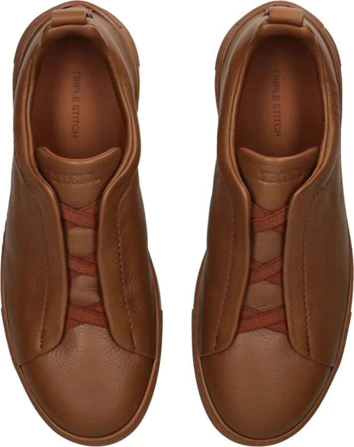 Zegna Deerskin Triple Stitch Sneakers - Image 4