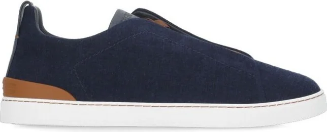 Zegna Denim Triple Stitch Sneakers