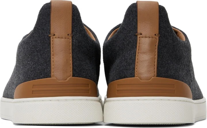 ZEGNA Gray #UseTheExisting Triple Stitch Sneakers - Image 2