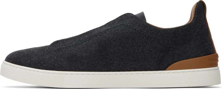 ZEGNA Gray #UseTheExisting Triple Stitch Sneakers - Image 3