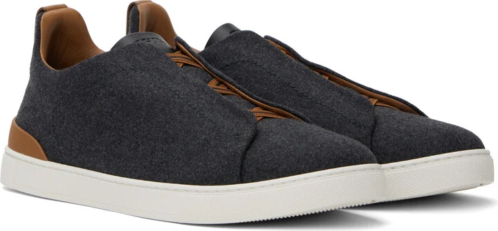 ZEGNA Gray #UseTheExisting Triple Stitch Sneakers - Image 4