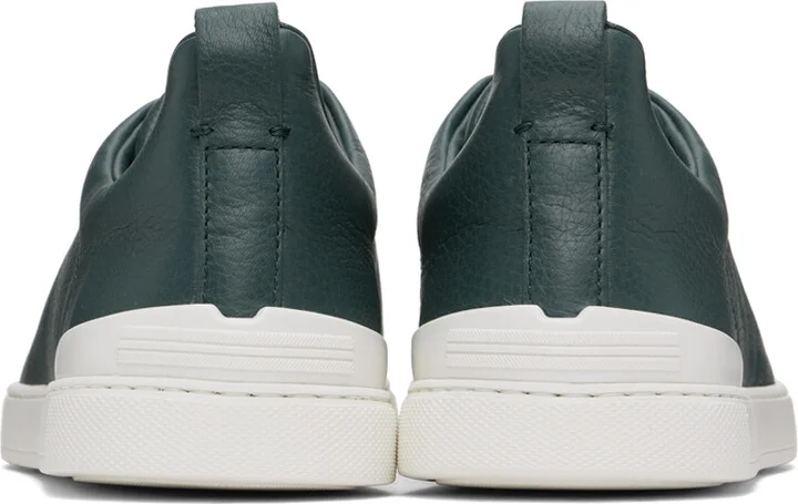 ZEGNA Green Triple Stitch Sneakers - Image 2