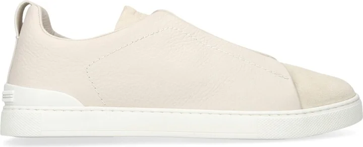 Zegna Leather and Suede Triple Stitch Sneakers