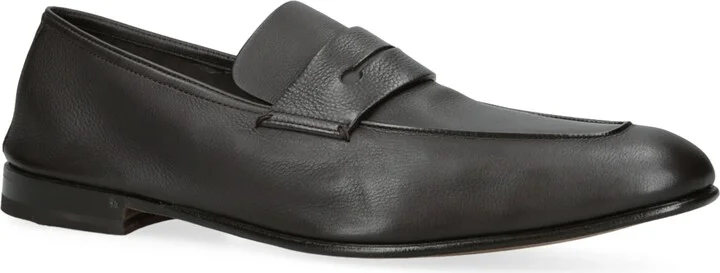 Zegna Leather-Cashmere L'Asola Secondskin Loafers - Image 3