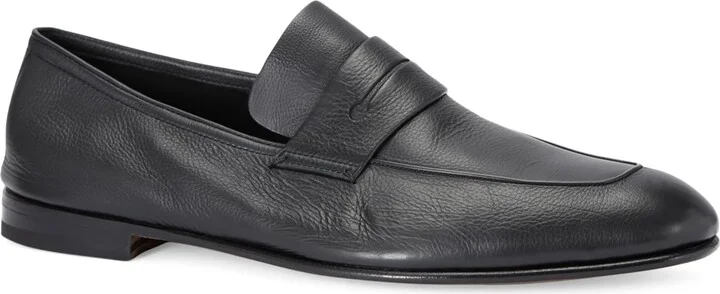 Zegna Leather-Cashmere L'Asola Secondskin Loafers - Image 3