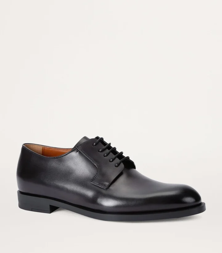 Zegna Leather Classic Flex Derby Shoes - Image 3