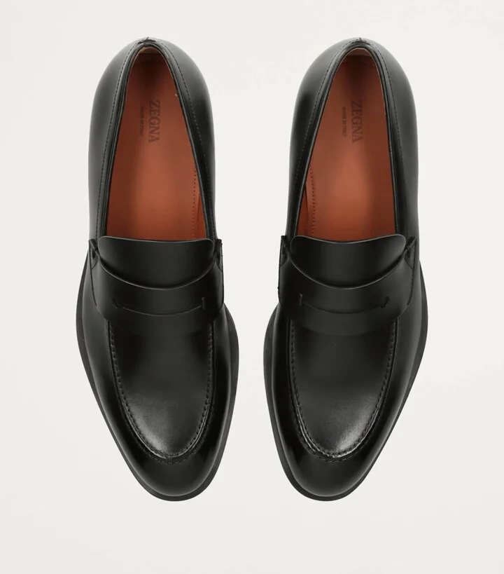 Zegna Leather L'Asola Loafers - Image 4