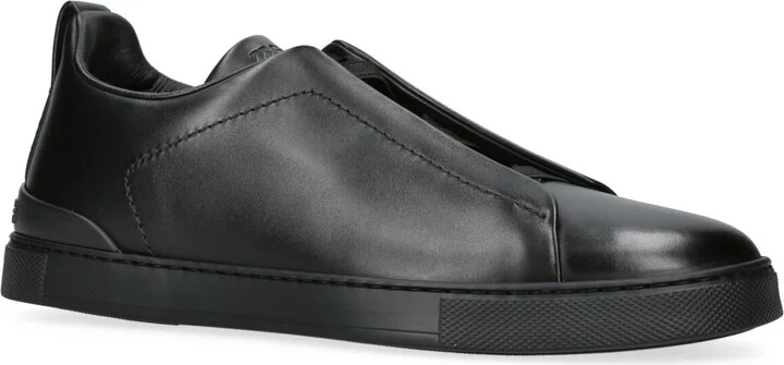Zegna Leather Triple Stitch Evening Sneakers - Image 4