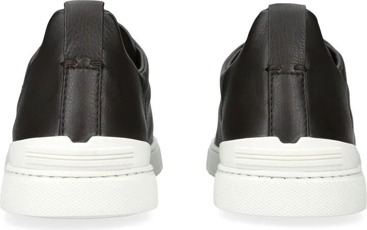 Zegna Leather Triple Stitch Secondskin Sneakers - Image 2