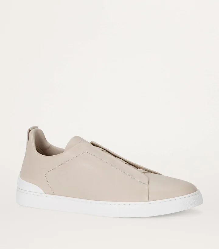Zegna Leather Triple Stitch Secondskin Sneakers - Image 3