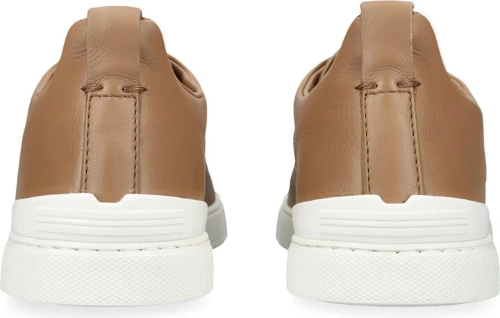 Zegna Leather Triple Stitch Secondskin Sneakers - Image 2