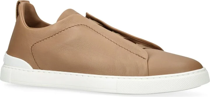 Zegna Leather Triple Stitch Secondskin Sneakers - Image 3