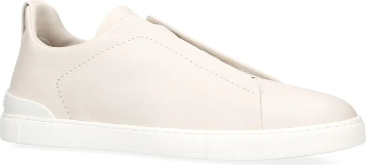 Zegna Leather Triple Stitch Secondskin Sneakers - Image 3