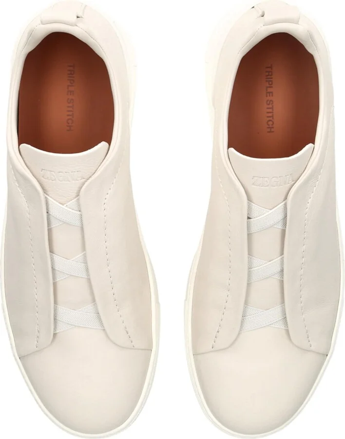 Zegna Leather Triple Stitch Secondskin Sneakers - Image 4