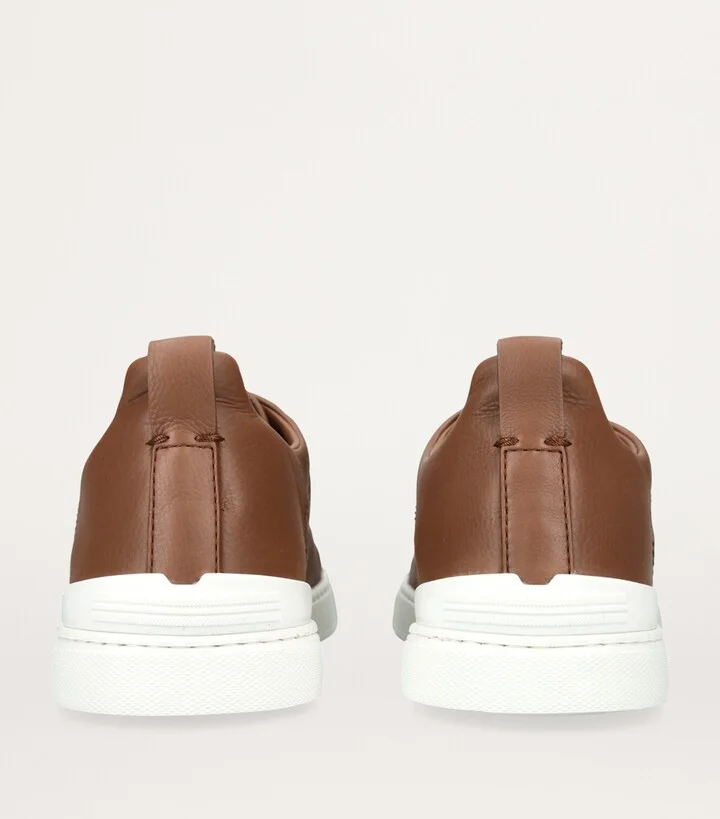 Zegna Leather Triple Stitch Secondskin Sneakers - Image 2