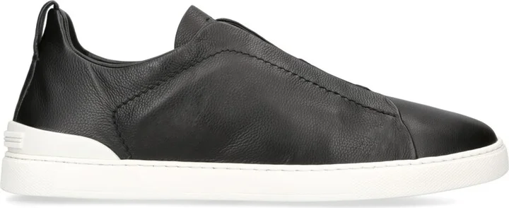Zegna Leather Triple Stitch Secondskin Sneakers