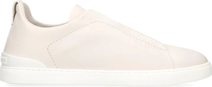 Zegna Leather Triple Stitch Secondskin Sneakers