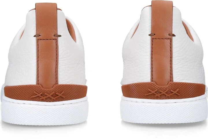 Zegna Leather Triple Stitch Sneakers - Image 2