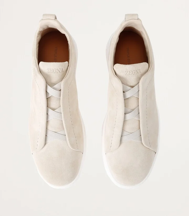 Zegna Leather Triple Stitch Sneakers - Image 4