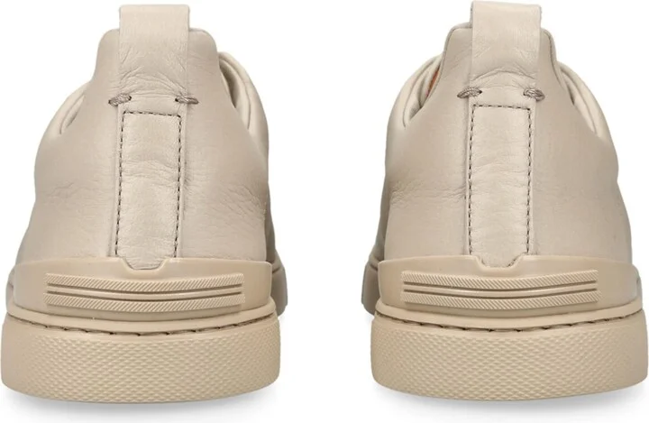 Zegna Leather Triple Stitch Sneakers - Image 2