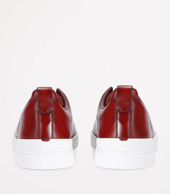 Zegna Leather Triple Stitch Sneakers - Image 2