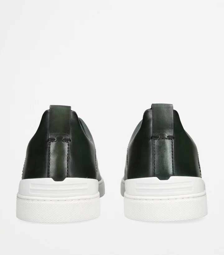 Zegna Leather Triple Stitch Sneakers - Image 2
