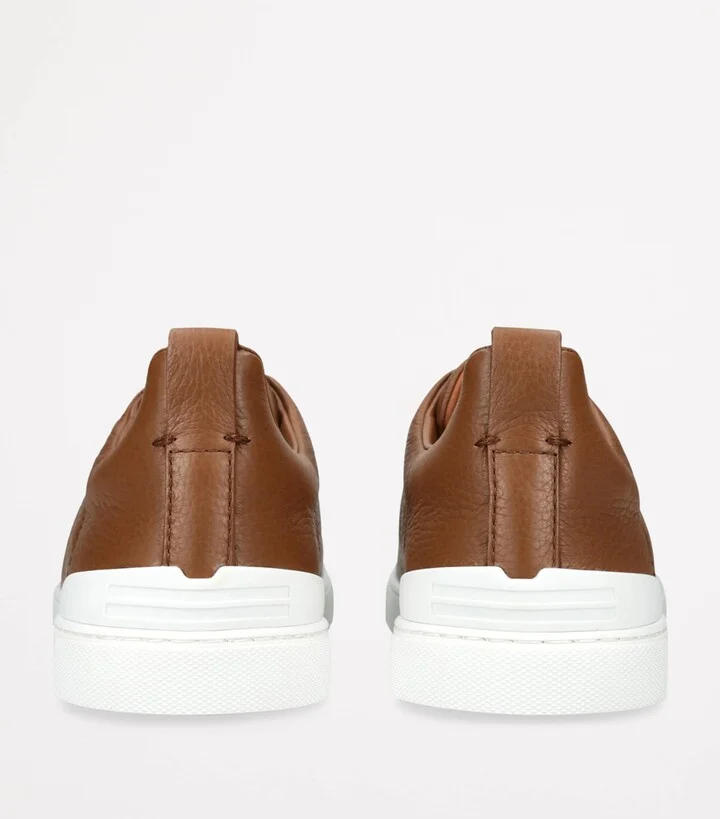 Zegna Leather Triple Stitch Sneakers - Image 2
