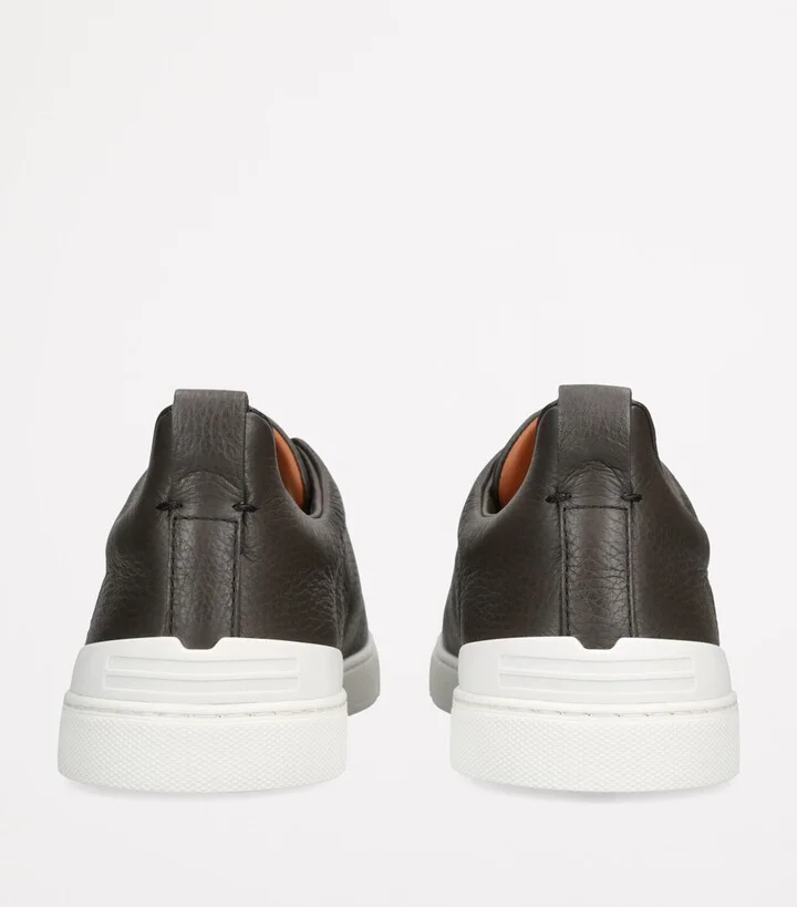 Zegna Leather Triple Stitch Sneakers - Image 2