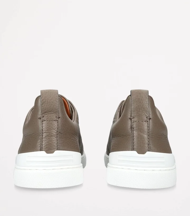 Zegna Leather Triple Stitch Sneakers - Image 2