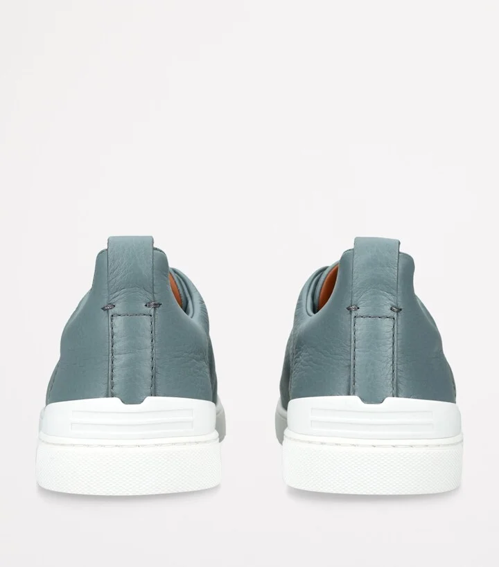 Zegna Leather Triple Stitch Sneakers - Image 2